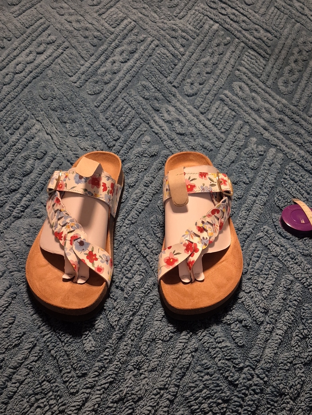 NIB White Mountain Footbeds Happier Genuine Leather Sandals Sz 8.5